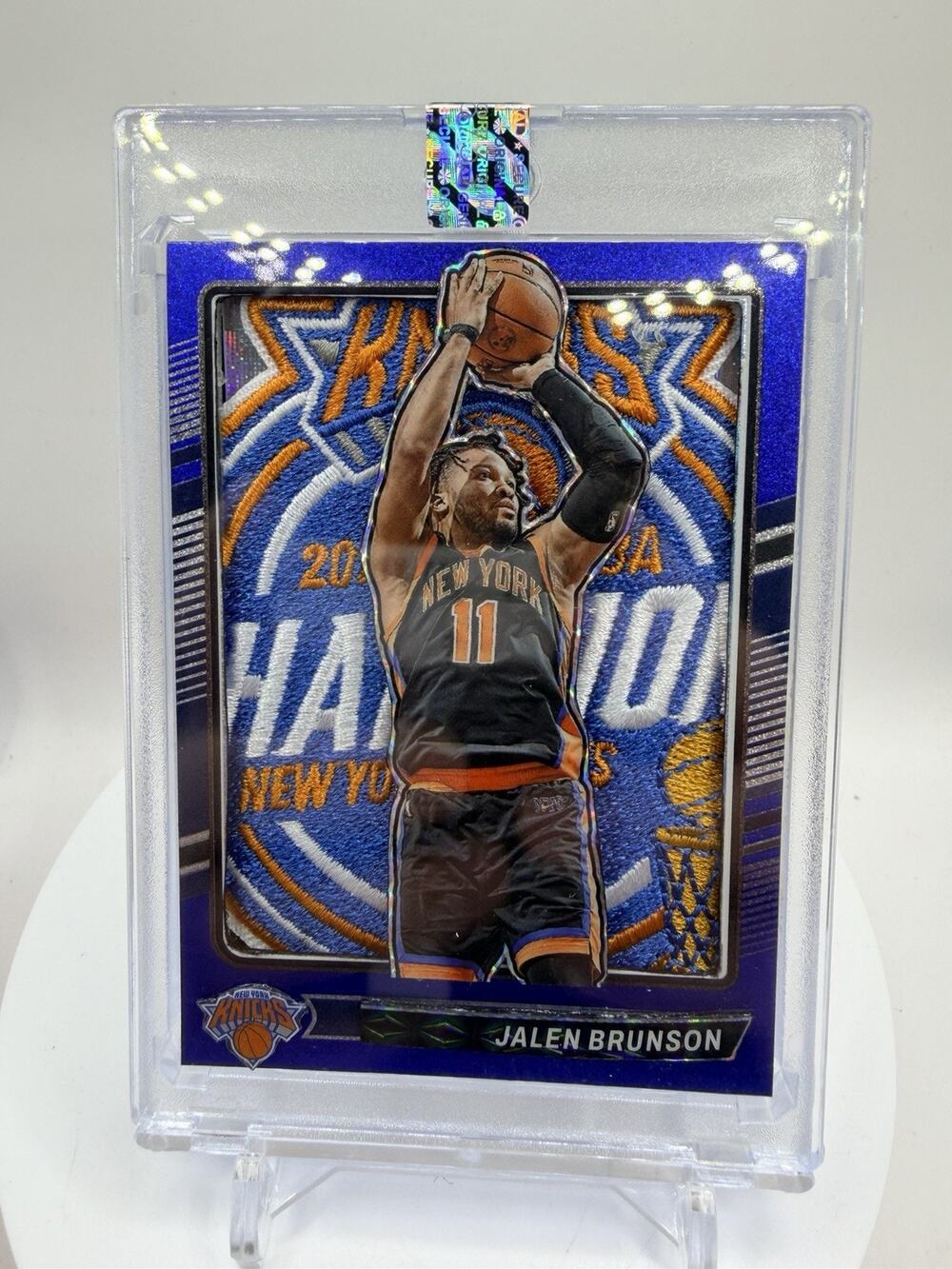 Art Card Jalen Brunson With Knicks Championship Patch New Made By Mayflower Card